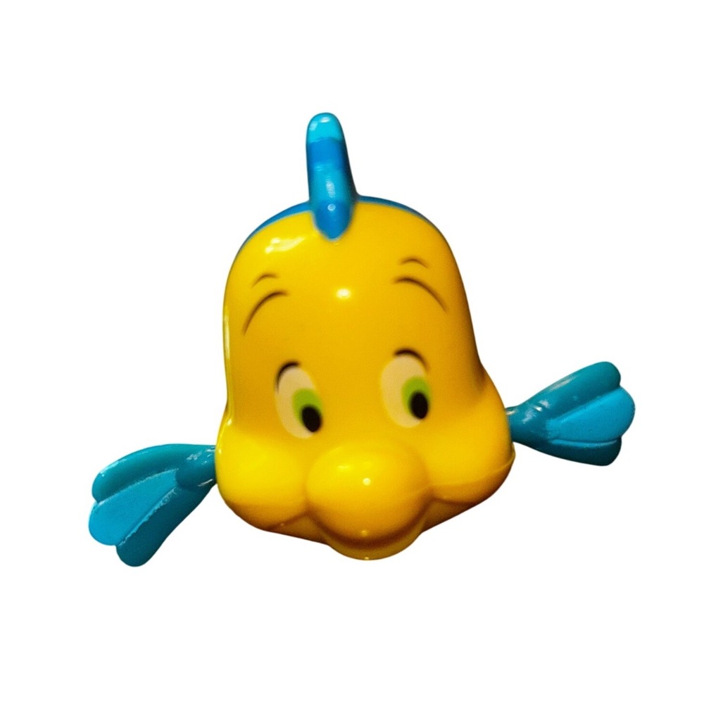 Disney The Little Mermaid Flounder Yellow Blue Rolling Fish Toy Figure 2 Inch
